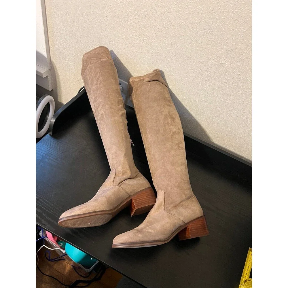 Steve Madden Taupe Georgette thigh high Boots Size 9.5